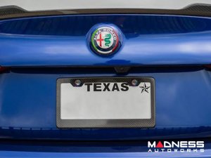 Alfa Romeo Giulia Carbon Fiber Rear Emblem Frame Trim - Italian Theme